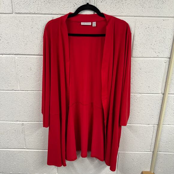 Susan Graver Womens 3X Liquid Knit Open Front Cardigan 3/4 Sleeve Slinky Office - Picture 1 of 11